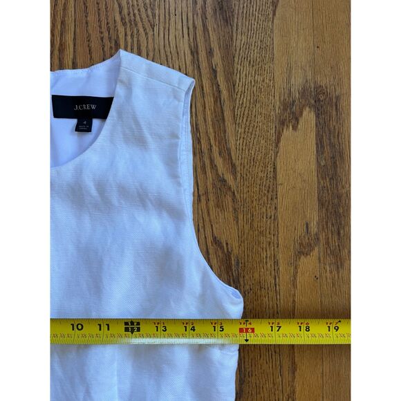J. Crew White Linen Sleeveless Fitted A Line Midi Dress  Women's Size 4 - Picture 11 of 11